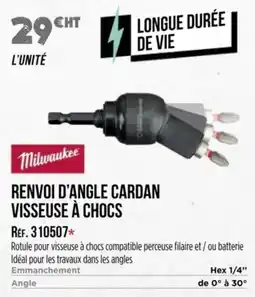 Master Pro MILWAUKEE Renvoi d'angle cardan visseuse à chocs offre