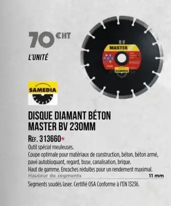 Master Pro Disque diamant béton master bv 230mm offre