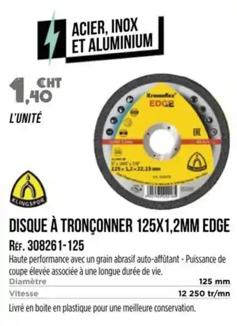 Master Pro Disque à tronçonner 125x1,2mm edge offre