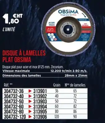 Master Pro OBSIMA Disque à lamelles plat offre
