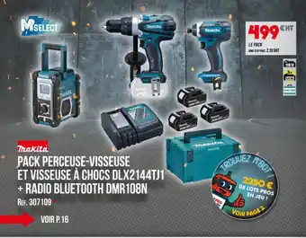 Master Pro MAKITA Pack perceuse-visseuse et visseuse à chocs dlx2144tj1 + radio bluetooth dmr108n offre