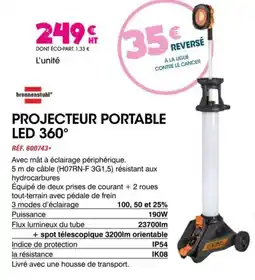 Master Pro Projecteur portable led 360° offre