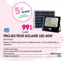 Master Pro Projecteur solaire led 60w offre