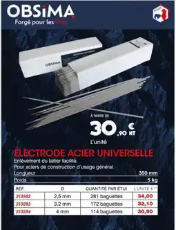 Master Pro Electrode acier universelle offre
