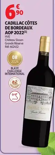 Auchan Supermarché Château sissan - cadillac côtes de bordeaux aop 2022 offre