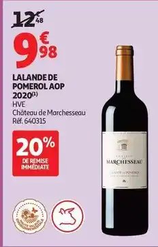 Auchan Supermarché Lalande de pomerol aop 2020 offre