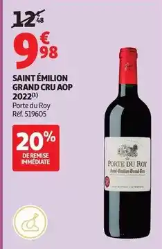 Auchan Supermarché Roy - saint émilion grand cru aop 2022 offre