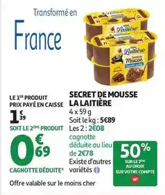 Auchan Supermarché Nestlé - secret de mousse la laitière offre