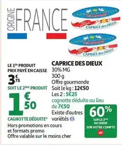 Auchan Supermarché Caprice des dieux - 30% mg 300 g offre