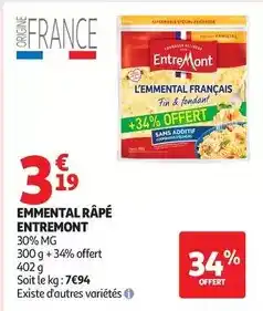 Auchan Supermarché Entremont - emmental rape offre