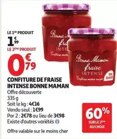 Auchan Supermarché Bonne maman - confiture de fraise intense offre