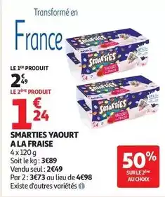Auchan Supermarché Nestlé - smarties yaourt a la fraise offre