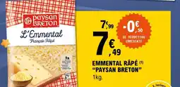 E.Leclerc Emmental râpé "paysan breton" offre