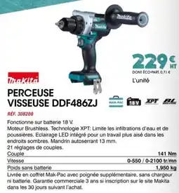 Master Pro MAKITA Perceuse visseuse ddf486zj offre