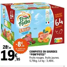 E.Leclerc Compotes en gourdes "pom'potes" offre