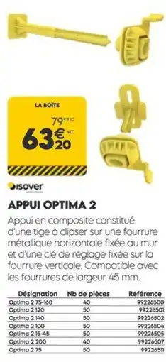 Tout faire matériaux Appui optima 2 offre