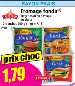 Norma Fromage fondu burger, toast ou classique au choix offre