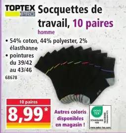 Norma Toptex socquettes de travail 10 paires offre