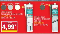 Norma Silicone pour les constructions et joints silicone pour joints de dilatation offre