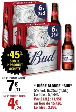 E.Leclerc Bière blonde bud offre