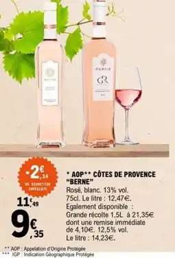 E.Leclerc Aop côtes de provence berne offre