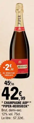 E.Leclerc Champagne aop piper-heidsieck offre