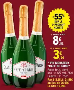 E.Leclerc Vin mousseux café de paris offre