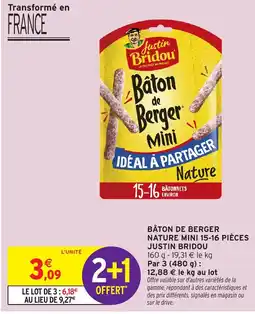 Intermarché JUSTIN BRIDOU de berger nature mini 15-16 pièces offre
