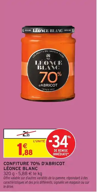 Intermarché LÉONCE BLANC Confiture 70% d'abricot offre