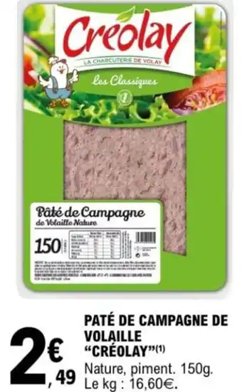 E.Leclerc Paté de campagne de volaille créolay offre
