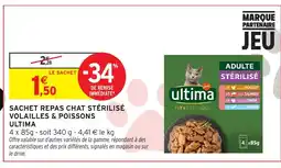 Intermarché ULTIMA Sachet repas chat stérilisé volailles & poissons offre