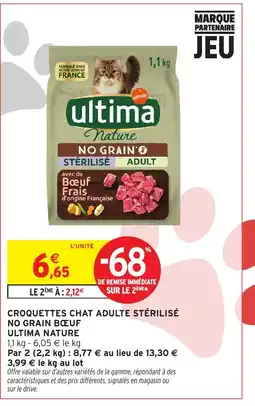 Intermarché Croquettes chat adulte stérilisé no grain boeuf ultima nature offre