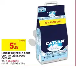Intermarché CATSAN Litière minérale pour chat hygiène plus offre