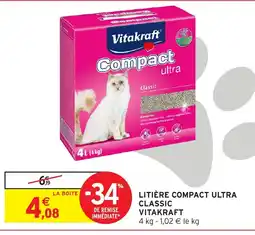 Intermarché VITAKRAFT Litière compact ultra classic offre