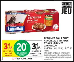 Intermarché CANAILLOU Terrines pour chat adulte aux viandes et aux légumes offre