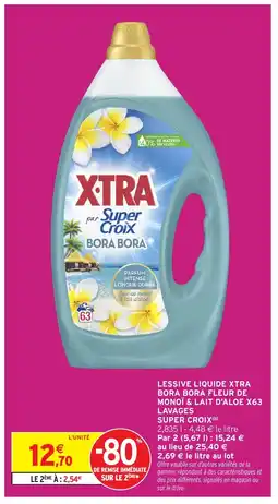 Intermarché SUPER CROIX Lessive liquide xtra bora bora fleur de monoï & lait d'aloe x63 offre