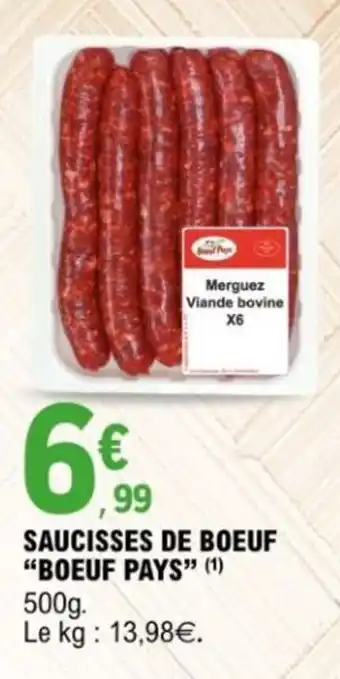 E.Leclerc Saucisses de boeuf boeuf pays offre