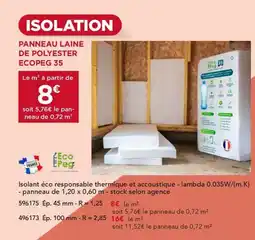 Gedimat Panneau laine de polyester ecopeg 35 offre