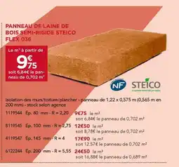 Gedimat Panneau de laine de bois semi-rigide steico flex 036 offre