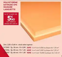 Gedimat Polystyrene extrudé xps rainuré languette offre