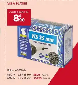 Gedimat Vis à plâtre offre