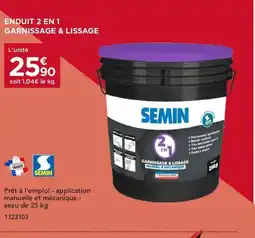 Gedimat Enduit 2 en 1 garnissage & lissage offre