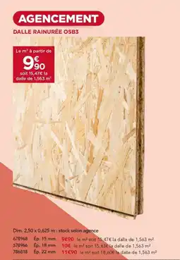 Gedimat Dalle rainurée osb3 offre