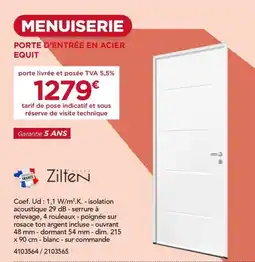 Gedimat Porte d'entrée en acier equit offre