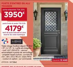 Gedimat Porte d'entrée en alu trianon offre