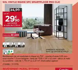 Gedimat Sol vinyle rigide spc smartfloor pro clic offre