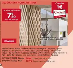 Gedimat Revêtement mural rythmix offre