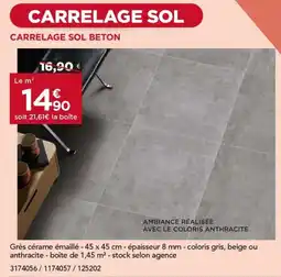 Gedimat Carrelage sol beton offre