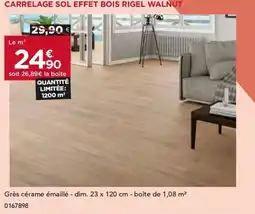 Gedimat Carrelage sol effet bois rigel walnut offre