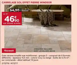 Gedimat Carrelage sol effet pierre windsor offre